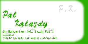 pal kalazdy business card
